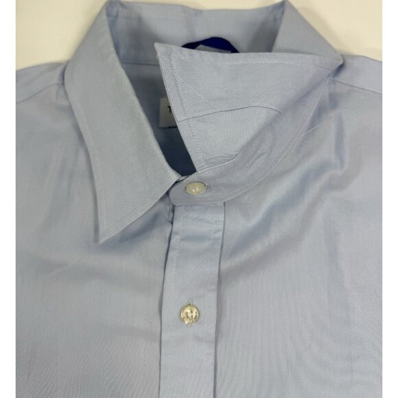 Teddy Stratford NYC Dress Shirt Mens Size 4 XL Light Blue Zip Button Up - Picture 4 of 16